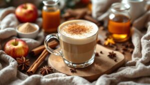 L’alliance pomme-cannelle donne à ce latte maison un parfum d’automne inoubliable à chaque gorgée