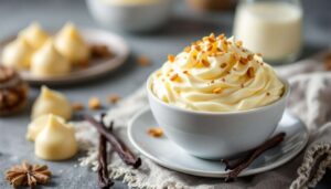 3 ingrédients seulement pour faire cette crème vanille chocolat blanc à tomber ! Découvrez notre recette toute simple...