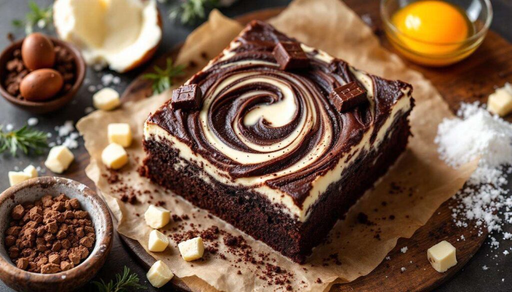 Ce brownie sans gluten a une double couche fondante et un tourbillon de cheesecake qui rend tout le monde accro