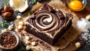 Ce brownie sans gluten a une double couche fondante et un tourbillon de cheesecake qui rend tout le monde accro