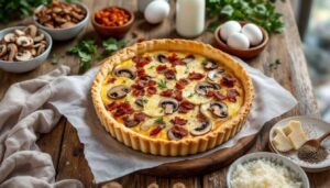 Facile, rapide et savoureuse : la quiche aux champignons et lardons que tout le monde vous redemandera