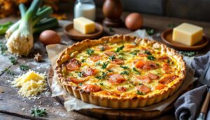 La quiche dorée poireaux-saumon fumé qui crépite de saveurs et fond sous la fourchette cet automne