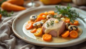 Blanquette de veau : viande fondante, légumes tendres et sauce crème‑citronnée pour un dîner d’automne réconfortant