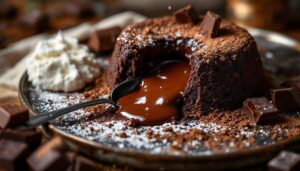Moelleux au chocolat ultra intense : un cœur fondant qui se répand à la première cuillère pour un plaisir total