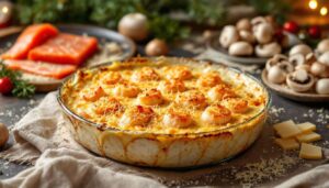 Oubliez la dinde : ce gratin ultra crémeux Saumon & Saint-Jacques sera votre plat de Noël parfait