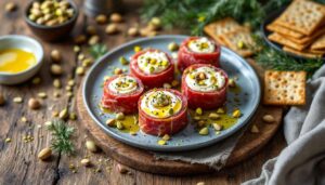 Mini bûchettes de Noël mortadelle–pistaches : l’apéro à l’italienne qui change tout
