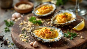 Cinq minutes sous le gril et vos huîtres se transforment en bouchées gratinées ultra gourmandes à partager pour vos apéros de fête