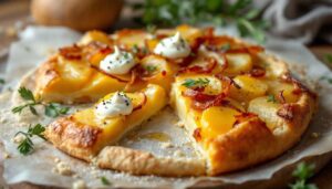 Tarte salée aux pommes de terre et fromage à raclette fondant