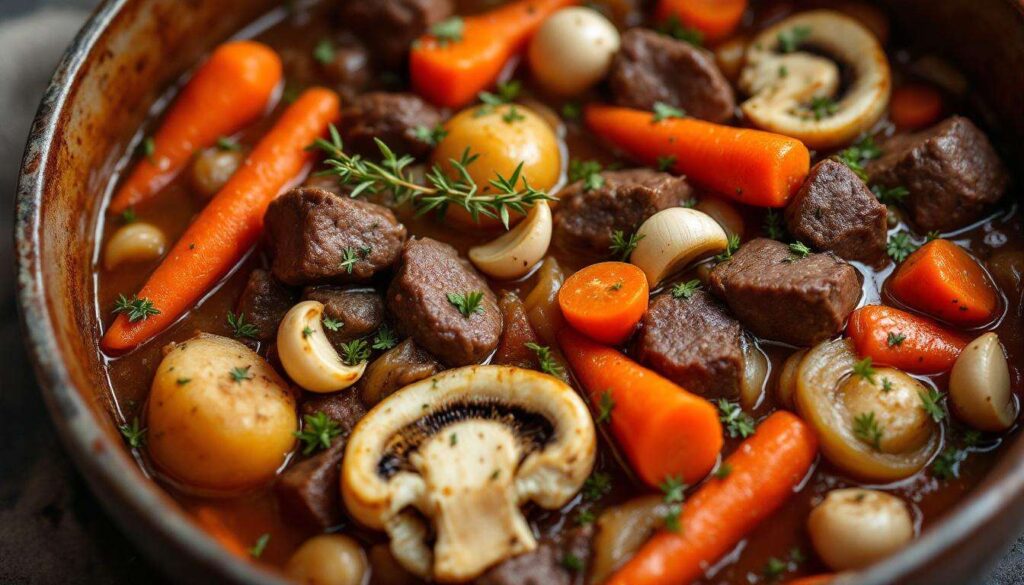 Ce bourguignon sans vin est tout ce qu’on attend après les fêtes : généreux, chaud, mais sans excès ni complexité