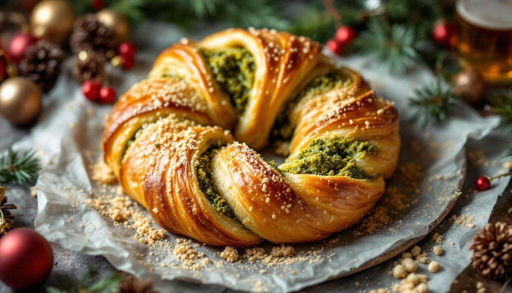 Deux pâtes, du pesto, une torsade : le feuilleté le plus croustillant pour prolonger la magie de Noël