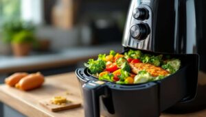 Le secret pour préparer des repas gourmands, sains et rapides au quotidien ? Utiliser le Airfryer FR2468 SEVERIN