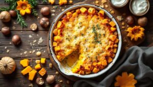 Gratin doré et fondant de courge et châtaigne : la recette hivernale qui réchauffe le cœur à chaque bouchée