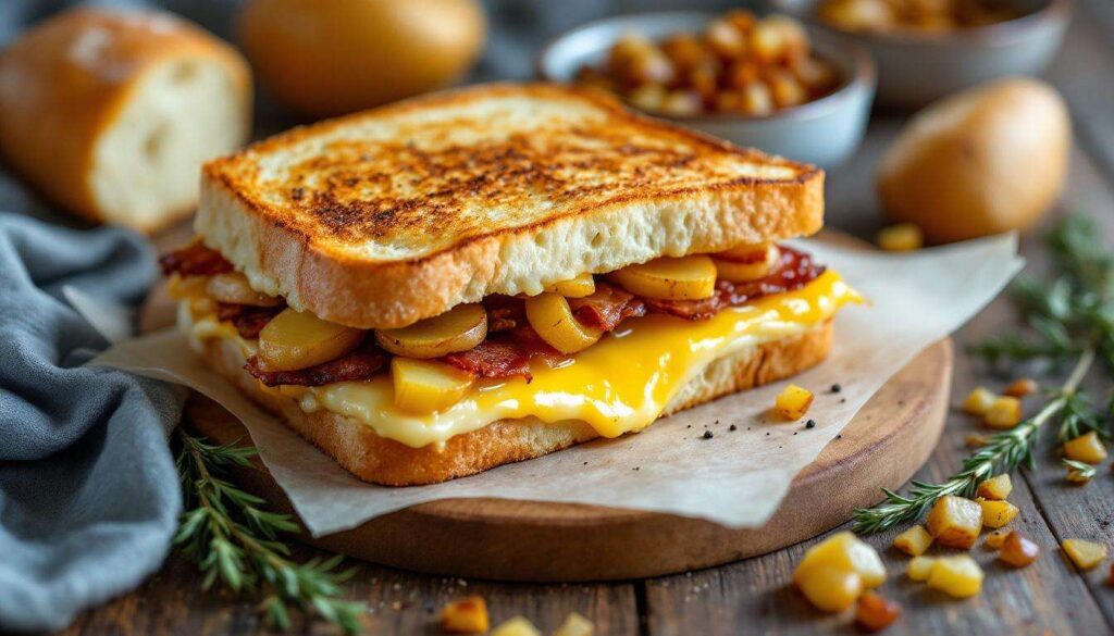 Le sandwich montagnard qui réchauffe l’hiver avec du pain croustillant, des pommes de terre fondantes et un fromage qui coule à cœur
