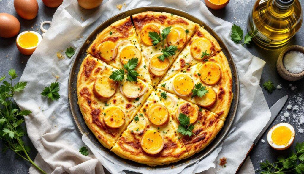 Découvrez la vraie tortilla espagnole pommes de terre-oignons, moelleuse et dorée