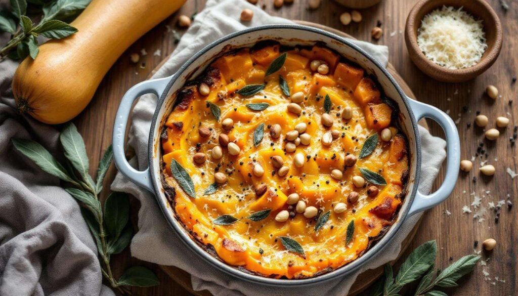Gratin de courge butternut à la sauge et noisettes : le plat d'hiver oublié qui mérite de revenir sur nos tables