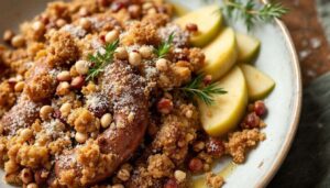 Boudin vert en crumble avec pommes et noisettes : le plat belge revisité façon bistrot français