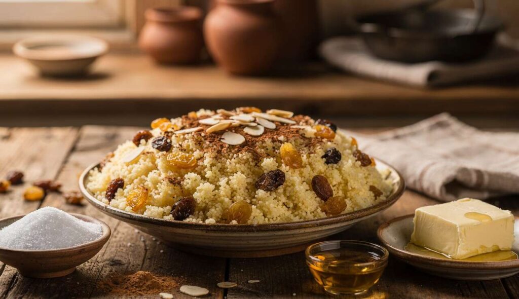 Mesfouf couscous sucré aux raisins secs et cannelle : le petit-déjeuner du sahour prêt en 10 minutes pour bien démarrer le jeûne