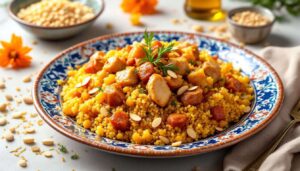 Couscous tfaya au poulet et oignons caramélisés : ce topping marocain magique transforme un couscous ordinaire en festin