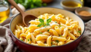 Ce one-pot pasta aux poireaux et crème se prépare en 15 minutes dans une seule casserole